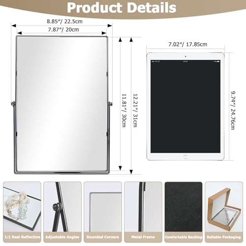 Espejo de maquillaje rectangular ajustable para tocador miniatura 3