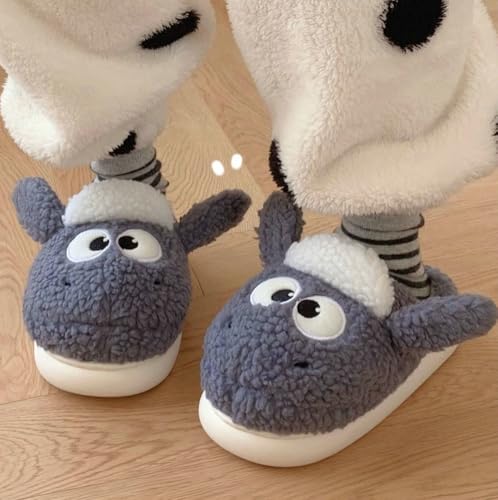 Alpaca Slippers for Women Men Fluffy Winter Cartoon Home Shoes with Memory Foam Fuzzy Plush Bedroom Slides, Warm Soft PVC Sole Indoor/Outdoor2