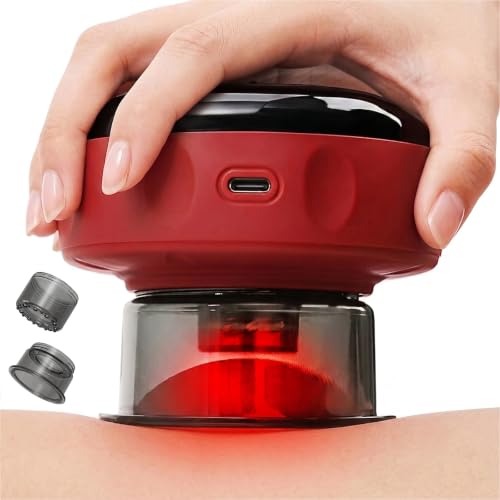 baoinse 7-in-1 Smart Dynamic Cupping Therapy Set 12 Levels Electric Cupping Massager with Heat and Red Light Therapy Portable Cupping Kit for Back Pain Relief Muscle Soreness and Knots (1 Pack)