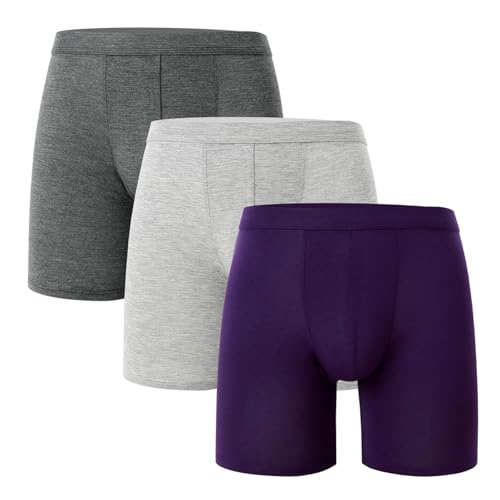Men's Boxer Briefs- Ultra Soft Underwear with Moisture Wicking & No Ride Up,Breathable Comfort for Everyday