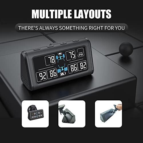 image for INFITARY Solar TPMS Tire Pressure Monitoring System Large Real-time LC