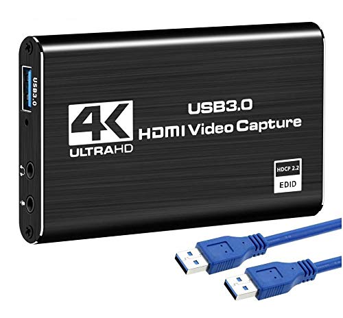 Tobo 4K Audio Video HD USB3.0 to HDMI Video Capture Card Full HD 1080P 60fps Reliable Portable Video Converter for Game Streaming Live Broadcasts Video Record-(TD-795HVC)