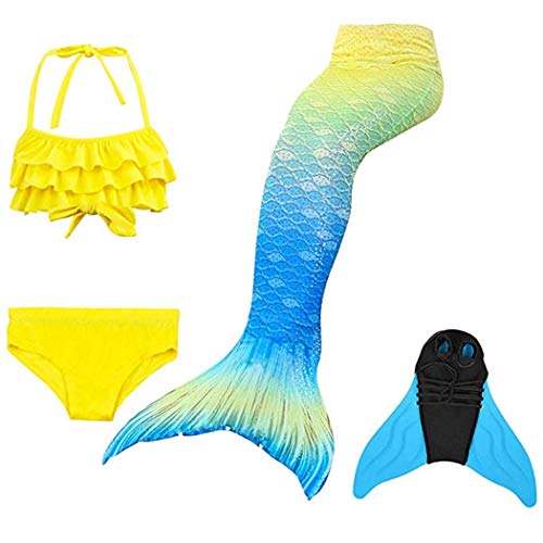 DNFUN Traje baño Cola Sirena niñas Princesa Sirena