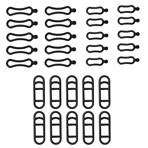 HOUSON 30PCS Flashlight Mounts Bicycle Light Silicone Rubber Straps 3 Type Cycling Rubber Mount Band for Flashlight Helmet Light Sets Water Bottle Holder Black