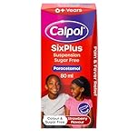 Calpol SixPlus Oral Suspension Paracetamol (1 x 80ml), Sugar-Free Strawberry Flavour Calpol 6 Plus with Paracetamol for Fever & Pain Relief, Suitable for Kids from 6 Years