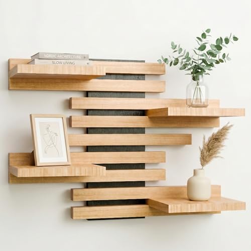 Estanteria Flotante de Pared en Madera Maciza - Baldas para Cocin...