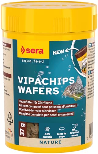 sera Vipachips Wafers 100 ml (37 g) | Fischfutter Aquarium für Bodenfische | Schnell sinkende formstabile Chips | Aquarium Futter mit natürlichen Inhaltsstoffen | Hochwertiges Fischfutter