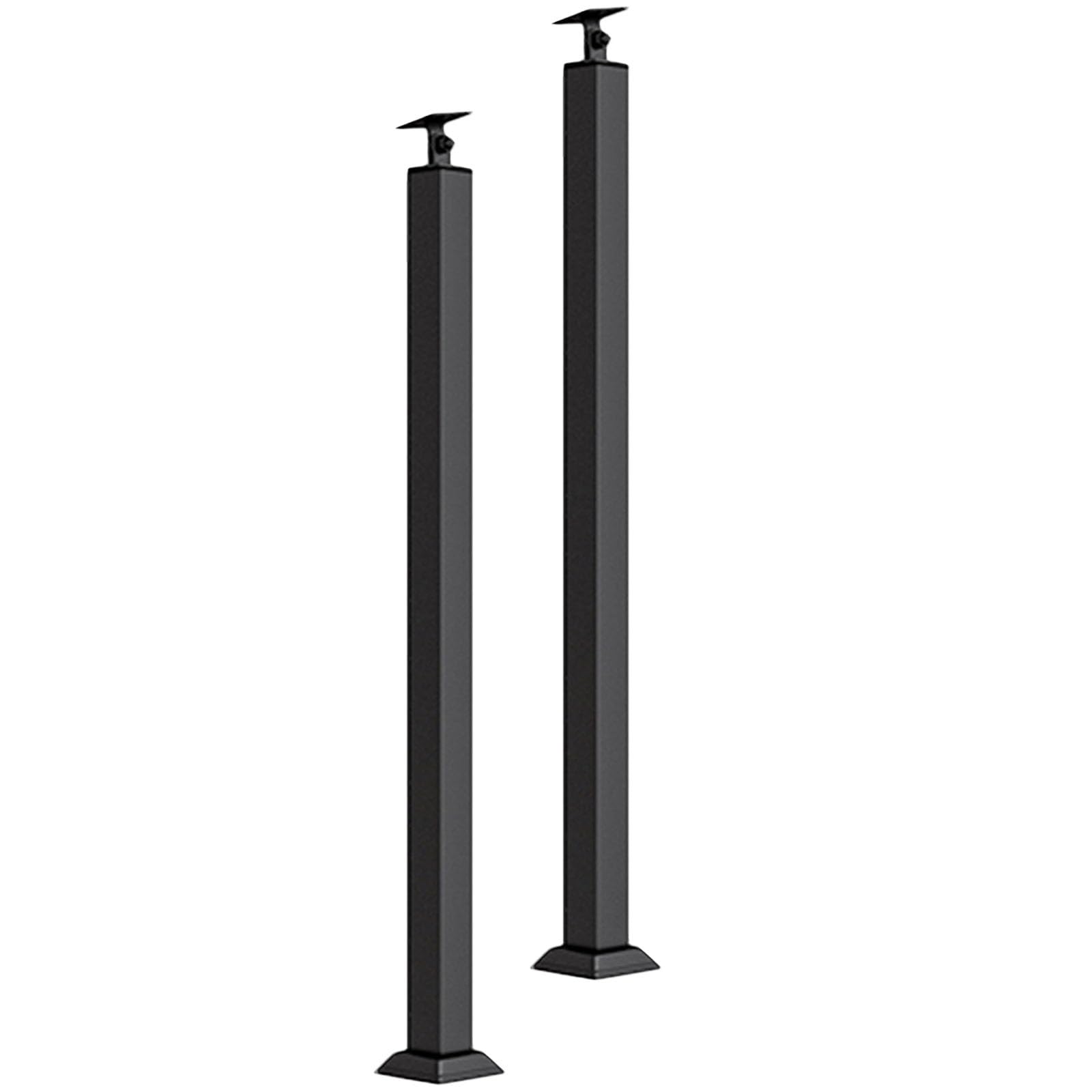 Poste de barandilla de metal ajustable para uso en interiores y exteriores, paquete de 2 columnas de 121 cm de altura para patios, terrazas y soluciones de seguridad