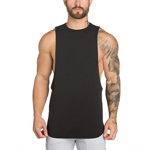 ZUEVI Men's Muscle Cut Off Tank Tops Bodybuilding Fitness Sleeveless Gym Shirts Workout Stringer Tee Shirt2