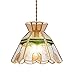 HKLY Lampe à suspension en Cuivre Antique, Abat-jour en Verre Vert Coloré Style Tiffany Suspension Lustre Décoratif Lustre Moderne Salon Salle À Manger Chambre Loft Bar Rétro Plafonnier E27