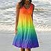 Women Summer Dresses Pleated Beach Dress Casual Mini Babydoll Dresses Sleeveless Flowy Tank Dress Print Sundresses