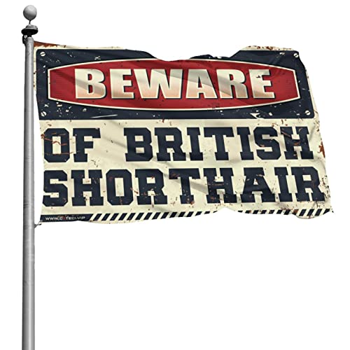 Drapeaux bizarres Beware Of British Shorthair stuff pour Man Cave