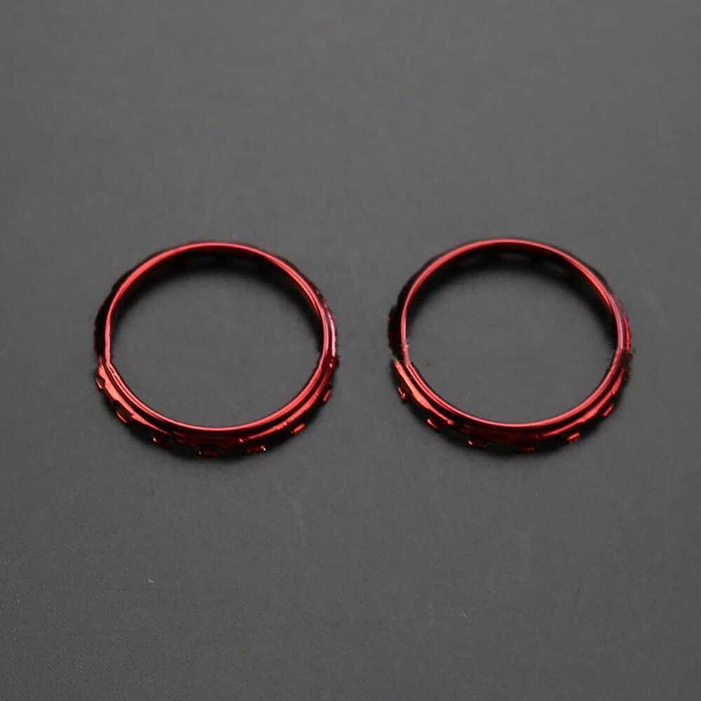 2 Pcs Electroplating Handle Decorative Accent Rings Replacement for PS5 Game Controller Accessories Red