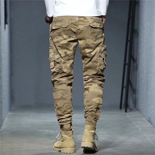 Alloaone Men Joggers Cargo Pants Hiphop Multipocket Trousers Sweatpants Streetwear Tactical Track KhakiPants4