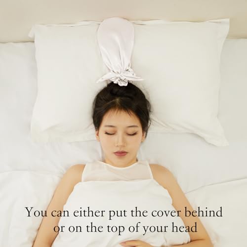 Image of LILYSILK 100% Silk Bonnet for Sleeping & Daily Usage, 2-in-1 Silk Hair Ties with Silk Scrunchies for Long and Curly Hair Elastic Adjustable for Women Ladies and Girls Ivory