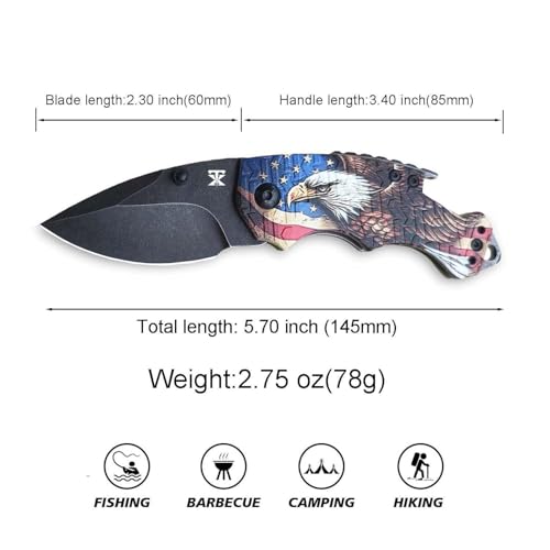 Image of Mini Folding Pocket Knife, Multifunctional Knife with Bottle Opener, Glass Breaker, Light Weight Camping EDC Knife for Men Women