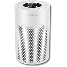 MegaWise Silent Desktop Air Purifier with 3 Speeds for Home Office True H13 Filter with Smart Air Quality Sensor, Sleep Mode, Pets Hair, Odors, Smoke, Dust White