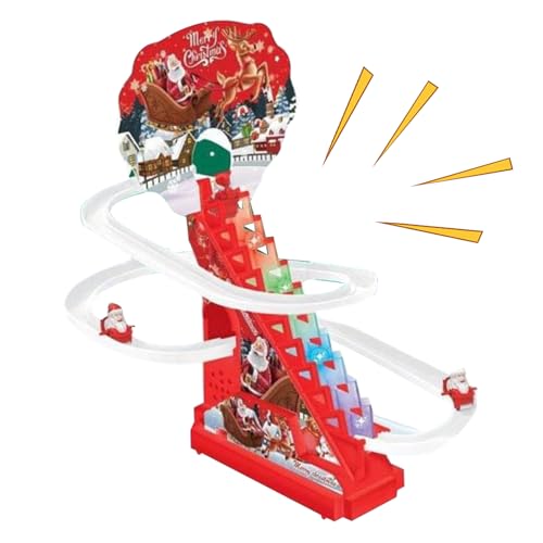 Santa Claus Scalatore - Giocattoli da corsa per arrampicata con, scivolo e pista, luce LED e musica | per ragazzi e ragazze apprendimento durante le vacanze per