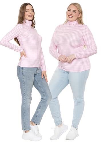 Image of Womens Turtle Neck | Long Sleeve and Sleeveless Top | Plus Size XL-7X | Tops Women White Turtleneck Women