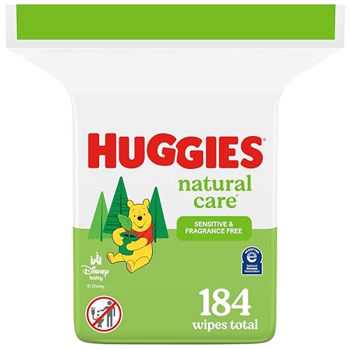 Image of Huggies Natural Care Sensitive Baby Wipes, Unscented, Hypoallergenic, 99% Purified Water, 1 Refill Pack (184 Wipes Total)