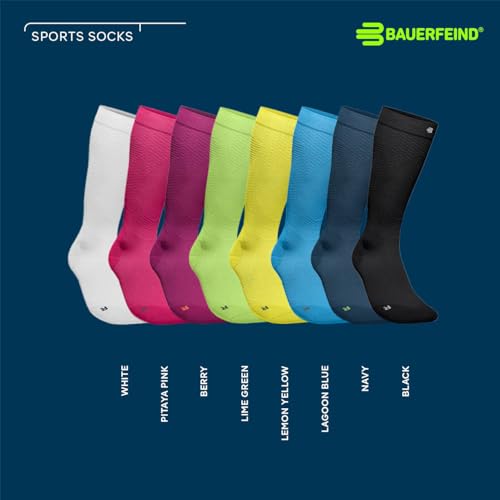 Bauerfeind Run Ultralight Socks - Targeted Compression Zones - Achilles Tendon Relief - Increased Ankle Stability - Comfortable for Running, Walking & Sports - Womens, Berry, Large, Shoe Size 4.5-6.53