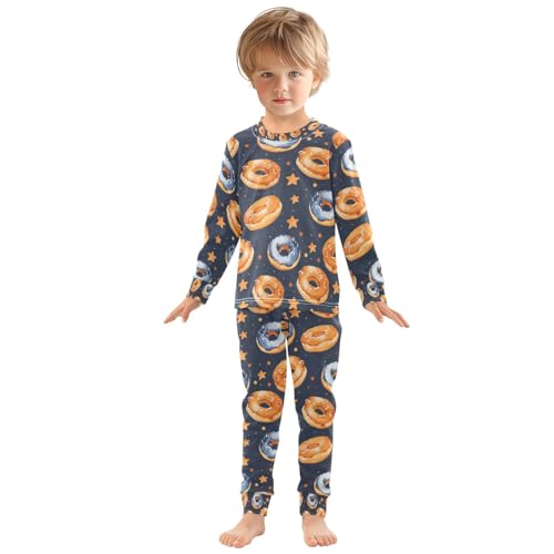 senya Donuts Floating in Space Pajamas Set Long Sleeve Soft Cotton Sleepwear 2 Piece3