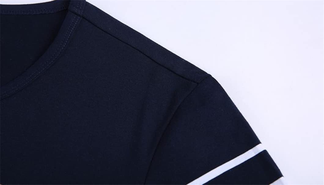 Maglietta estiva a maniche corte da uomo con scollo rotondo T-shirt elastica a righe, grigio, XXL