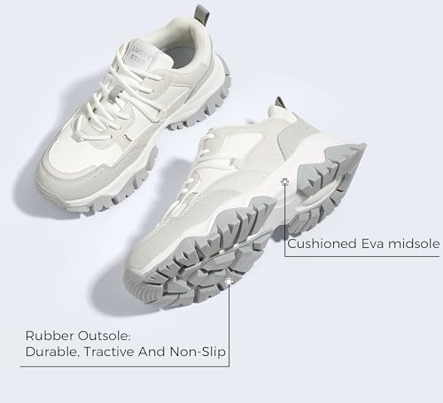 LUCKY STEP Women's Chunky Sneakers Fashion Platform Retro Tennis Casual Classic Cute Dad Anti-Slip Stylish Walking Sport Shoes3