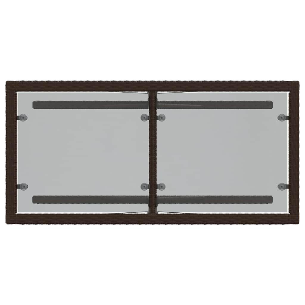 Set da 3 pezzi da bistrot con cuscino, marrone, polyrattan, sedie pieghevoli, tavolo in vetro, resistente ai raggi UV, per giardino, balcone, terrazza, set di mobili da esterno confortevole