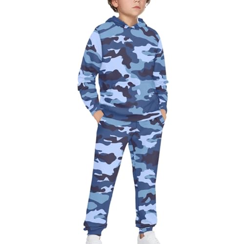 doginthehole Boys Hoodie Pant Set Graphic Hooded Sweatshirt Sweatpant Suit 2 Piece Clothing Set for 5-12 Years