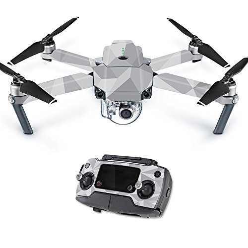 MightySkins Skin Compatible with DJI Mavic Pro Quadcopter Drone - Gray Polygon | Protective, Durable, and Unique Vinyl Decal wrap Cover | Easy to Apply, Remove, and Change Styles | Made in The USA