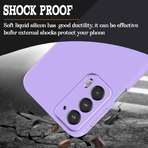 Image of Back Cover for Motorola Edge 20 5G | Full Camera Protection | Premium Liquid Silicon Case | Flexible Bumper Case for Motorola Edge 20 5G (Purple)