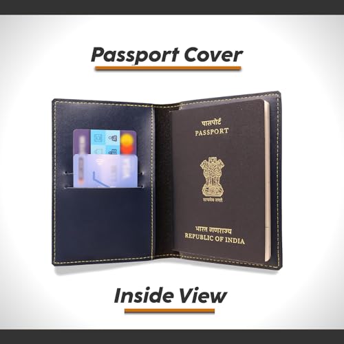 Image of Personalized Wallet, Keychain and Passport Combo | Personalized Wallet Keychain Passport Set with Name Printed Wallets Keychains Passports for Men | Customised Gift Set for Men with Name & Charm, Blue