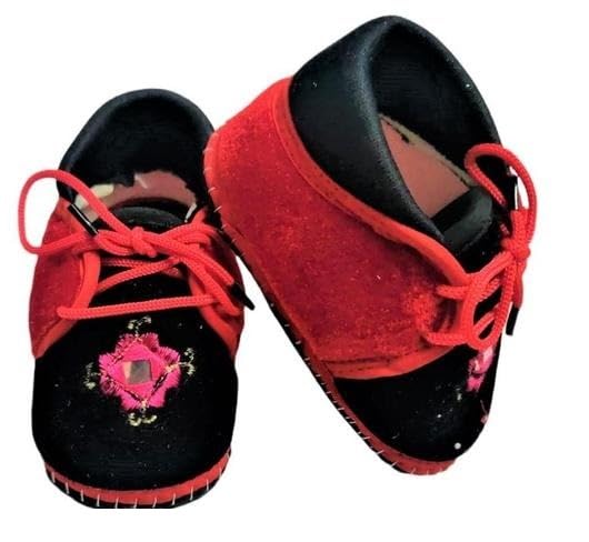 Suman Trader Baby Shoes & Sandals Soft Booties Infant Foot Slip On Comfortable Shoes Black 6-9 Months-image-27