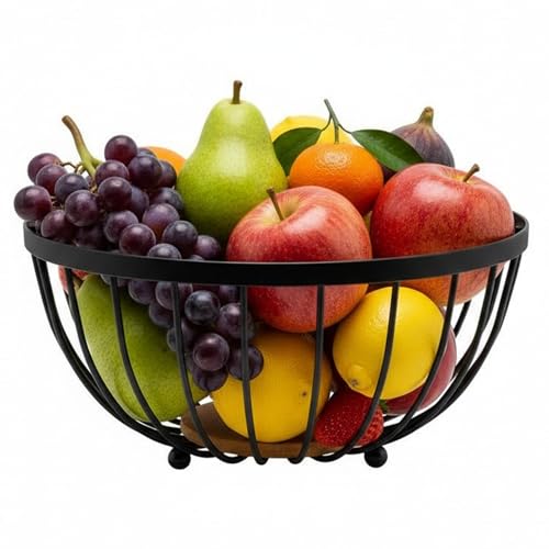 viering Fruteros de Cocina - Organizador Cocina – Dimensiones: 25 x 13 cm - Soporte de Frutas de Metal Negro - Decorativo y funcional para Frutas y Verduras viering Fruteros de Cocina - Organizador Cocina – Dimensiones: 25 x 13 cm - Soporte de Frutas de Metal Negro - Decorativo y funcional para Frutas y Verduras