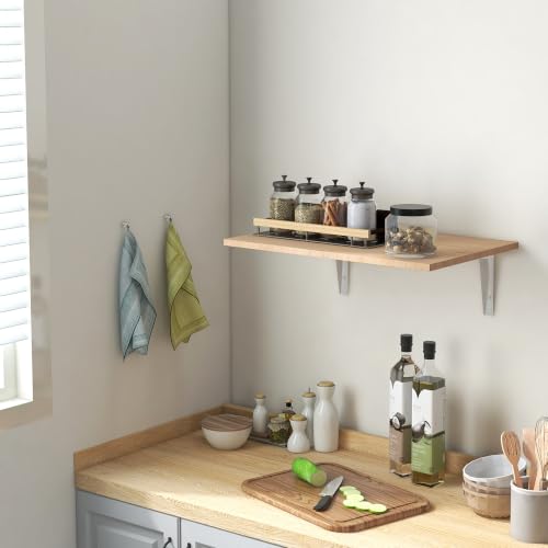 Miniatura 2 de Homcom Mesa Plegable De Pared Mesa Abatible De Pared De Madera Ahorra Espacio Para Cocina Comedor Dormitorio Carga 10 Kg 60x40x20 Cm Natural