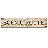snowsun メタルサイン 風光明媚なルート ヴィンテージサイン レトロ ブリキ看板 アルミ看板 キッチン ホーム ガーデン 壁 バー カフェ 装飾 4x16インチ