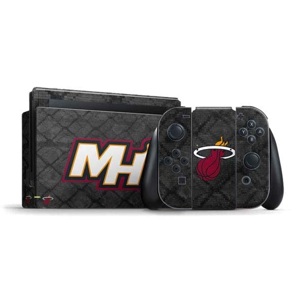 Skinit Decal Gaming Skin Compatible with Nintendo Switch Bundle - Officially Licensed NBA Miami Heat Dark Rust Design