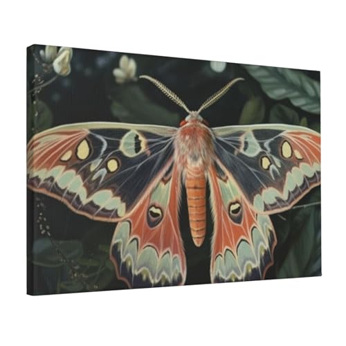 Peinture sur toile de papillon de nuit pour briser la monotonie des murs blancs de salon