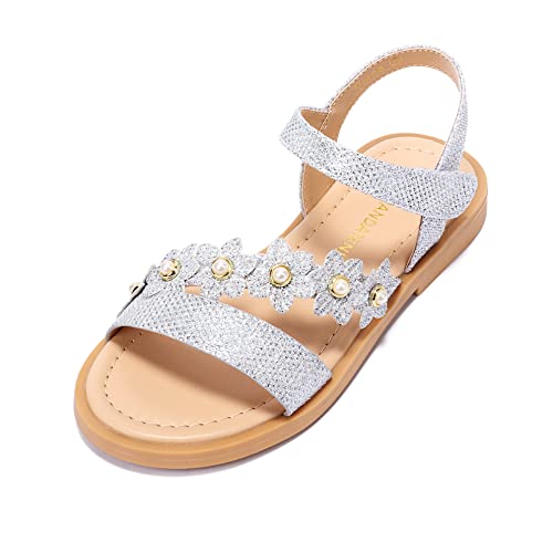 Image of PANDANINJIA Girls Sandals Open Toe Summer Flats Dress Shoes