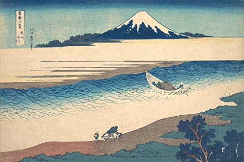 Tableau rivière Tama Hokusai pour habiller un mur blanc vide avec une estampe 60x90cm
