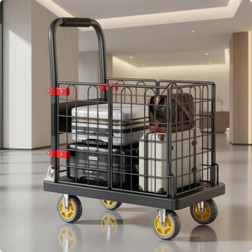Carrito plegable multiusos de 72 48cm con valla alta de protección 6