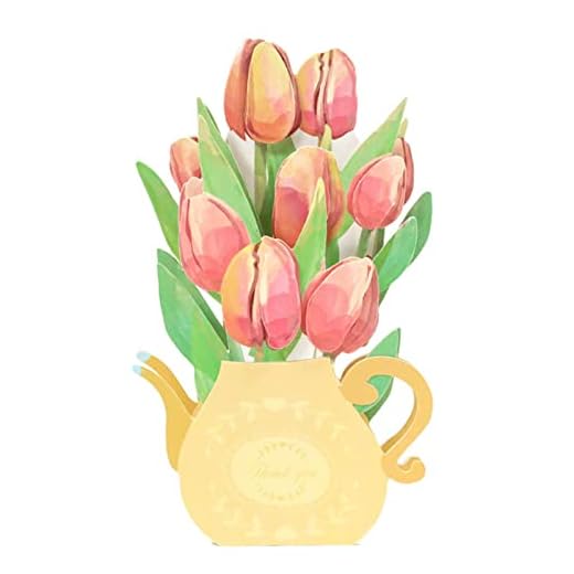 Rnitle Tarjeta de Felicitación de Cumpleaños en 3D, Tarjeta de Tulipán con un Ramo de Colores, Tarjeta de Regalo de Cumpleaños en 3D,Tarjeta Doblada con Sobre