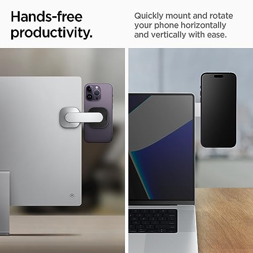 Spigen OneTap Magnetic MagSafe Phone Holder Mount for Laptop Monitors Lightweight and Sleek Design, Secure Hold with 3M Tape - Image 3