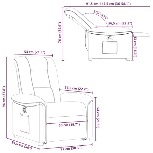 Chaise inclinable électrique bordeaux pour salon de lecture - 3