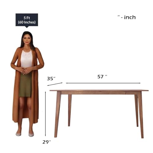 Image of DRIFTINGWOOD Tiya Dining Table 6 Seater | Six Seater Dinning Table with 6 Chairs for Home | Rosewood, Honey Finish, Self Assembly(DIY)