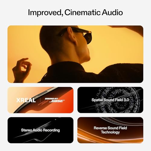 نظارة وان برو ايه ار مع شريحة X1 و3 DoF 171 انش 57° مجال رؤية 120Hz وبوز اوديو وسوني OLED و3 اوضاع تعتيم متوافقة مع بلاي ستيشن 5 ونينتندو سويتش 2 وايفون 16/15 وستيم ديك والكمبيوتر واندرويد وiOS من اكسريال، مقاس M