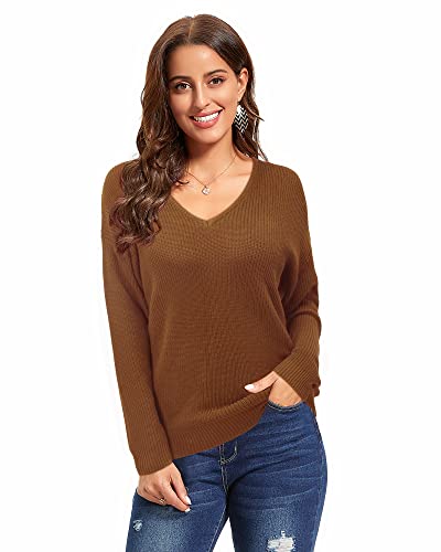 Image of II ININ Women's Fall Sweater 2024 Long Sleeve Tops Fashion Outfits Trendy Casual V Neck Oversized Pullover Sweaters
