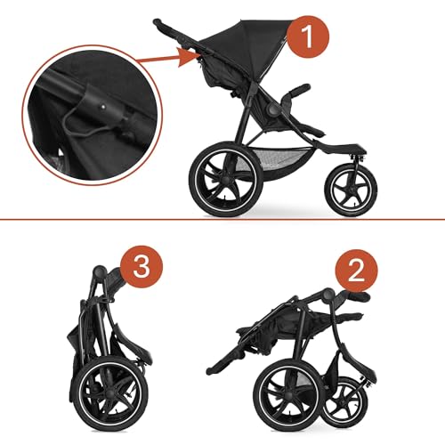 hauck Runner 2 Robuster Dreirad Buggy mit XL Luftrreifen bis 22 kg, Schwarz