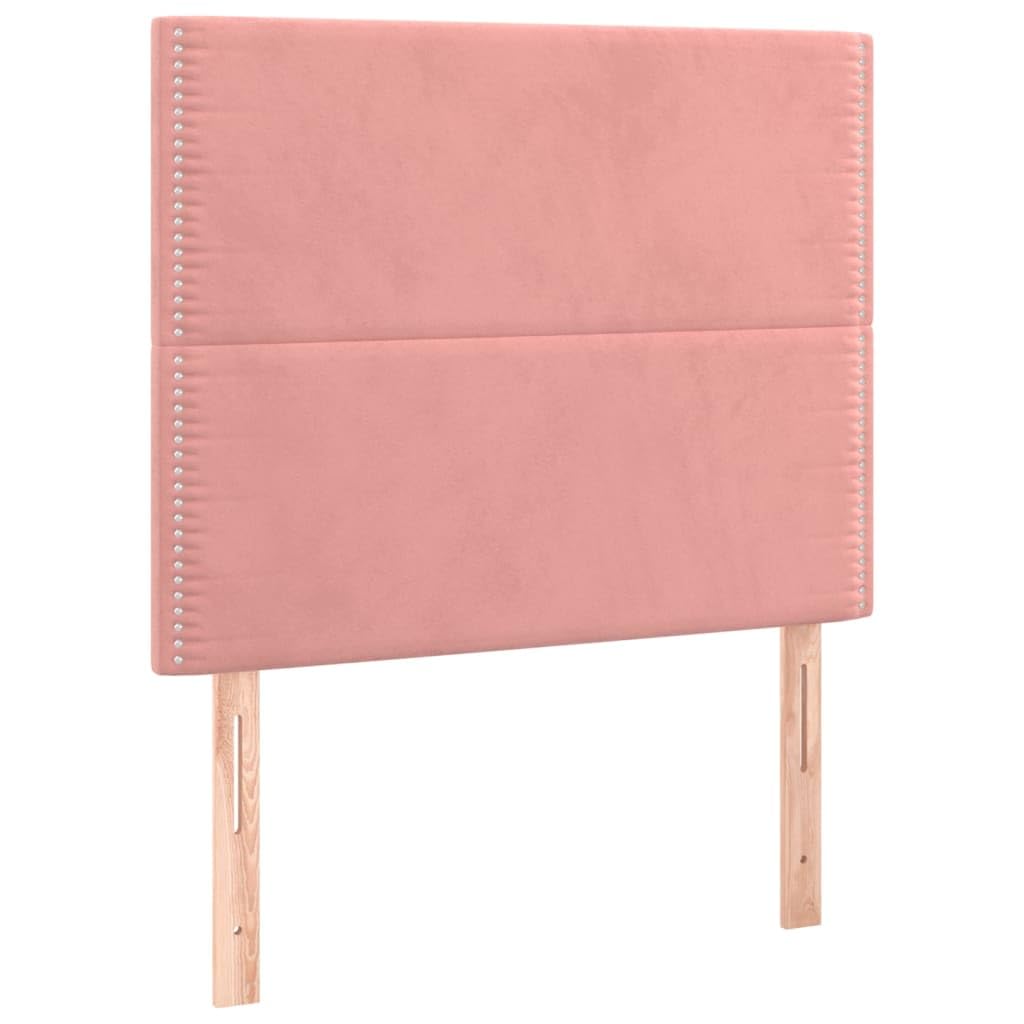 vidaXL 2X Cabeceros Dormitorio Cabezal Estructura Cama Tapizado Adorno Decoración Habitación Casa Hogar Terciopelo Rosa 90x5x78/88 cm